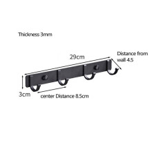 Aluminum Key Coat Hook Rack Wall Mounted 3-6 Hooks