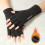Damen-Winterhandschuhe aus deutschem Samt mit Touchscreen-Funktion, Halbfinger 1