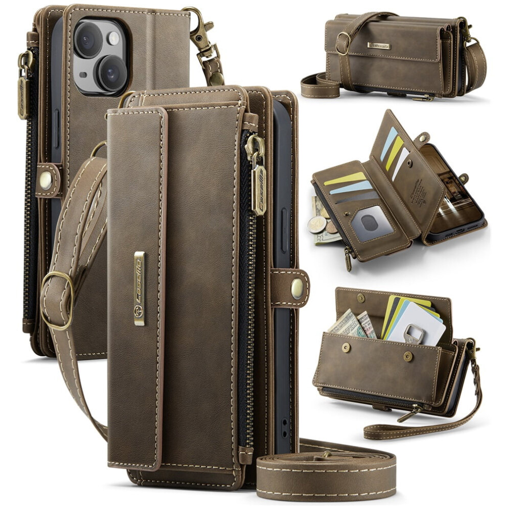 Caseme Iphone 13 6.1-Inch Wallet Case Coffee Brown 937196944927