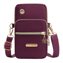 Crossbody kabelka pre mužov a ženy fialová mini sling kabelka