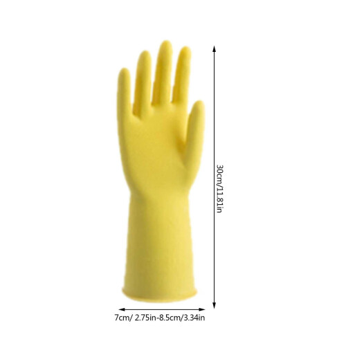 Rubber Cleaning Gloves Yellow 3 Pairs 2