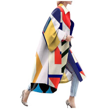 Dame Boho Blomster Trenchcoat Oversized Langærmet med