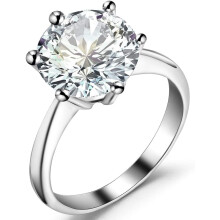 Bague solitaire en acier inoxydable et zircon cubique de 1 Ă 4 carats