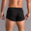Men's Cotton Workout Shorts Solid Black Mid-Waist Elastic 6