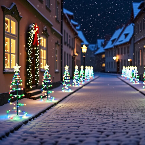 Solar Christmas Tree Lights Iron Frame 8 Modes IP55 2