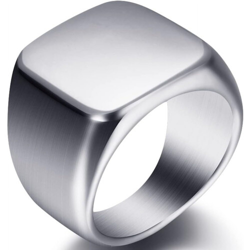 Edelstahl-Siegelring, Schwarz, Silber, Gold, 1 Stück
