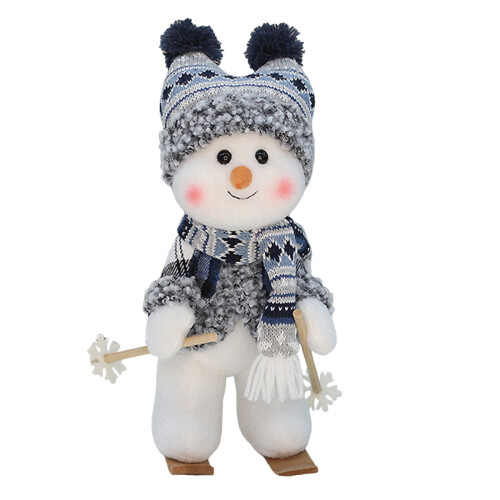 Snowman Plush Doll Blue Knit 1 pc
