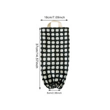 Checkered Plastic Bag Holder Reusable Washable Brown