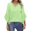 Camicetta da donna con maniche a campana e scollo a V, verde, taglia 2XL 1