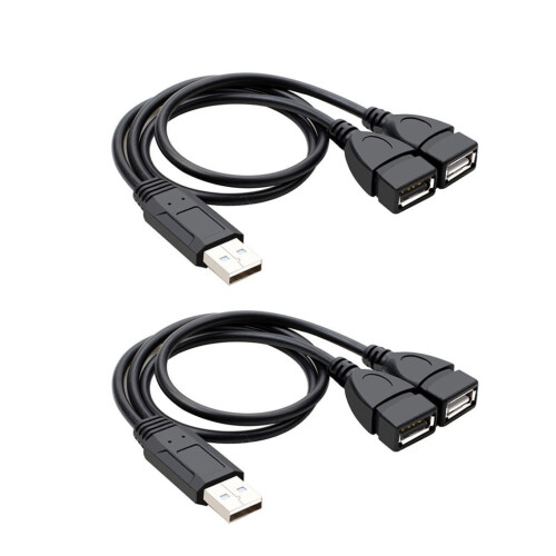 Cabo extensor USB 2.0 macho para duas fêmeas de 35 cm