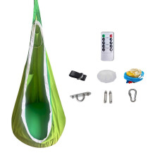 Balancelle Pod avec lumières LED en nylon pour intérieur et extérieur