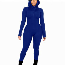 Långärmad sömlös yogajumpsuit för kvinnor
