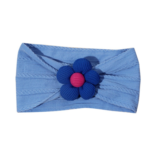 Bandeau bébé en nylon doux, bonnet bleu, taille unique