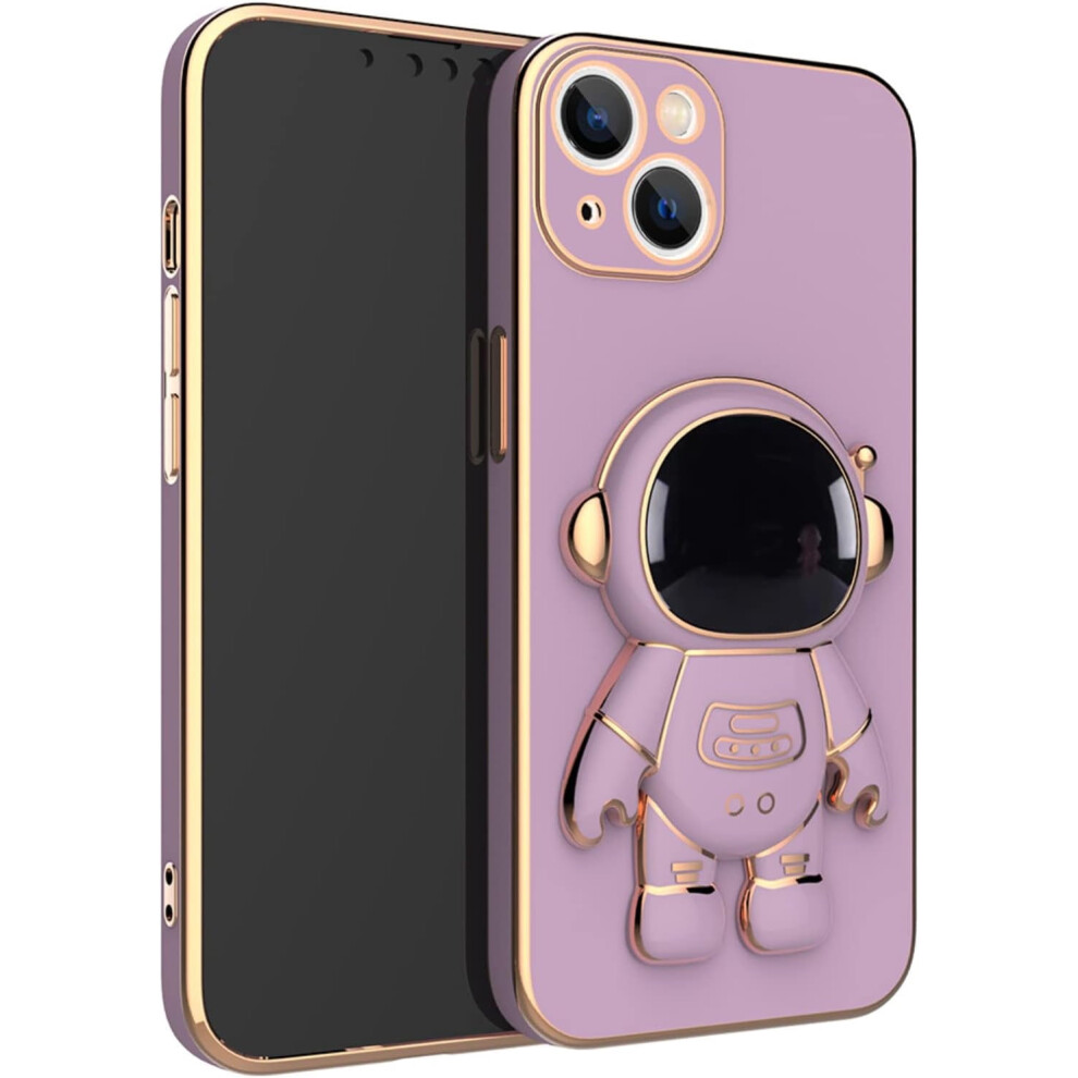 Cartoon Astronaut Phone Case Tpu Foldable Stand Purple 937196961696