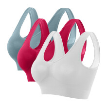Nahtloser Sport-BH für Damen, ultradünn, ohne Bügel, 3er-Pack