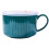 Microwavable Ceramic Soup Bowl with Handle and Lid 30.4 oz 1