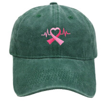 Rosa Bandet Cancermedvetenhet Denim Baseballkeps Dam Mörk