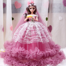Princess Doll Wedding Dress Toy 17.7in with Movable Joints