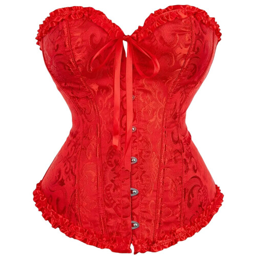 Damen-Überbrustkorsett mit Stäbchen in Rot, Größe L