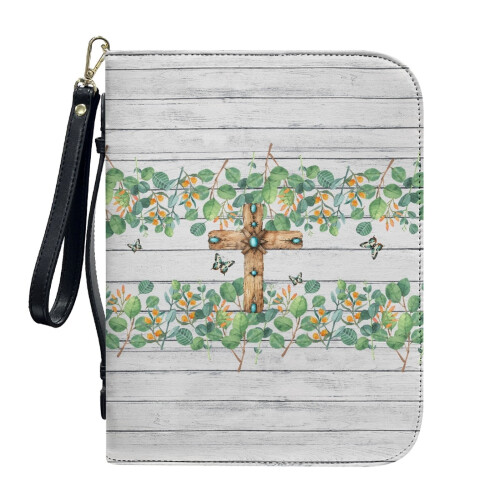 Clúdach Bíobla Leathair PU le Strap Láimhe2XL