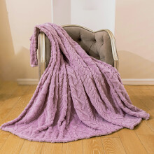 Plaid en polaire violette, flanelle microfibre, 101,6 x 127 cm