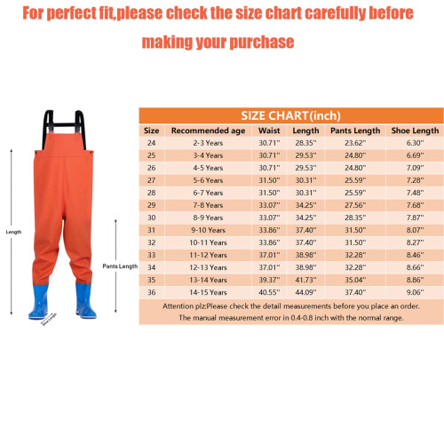 Kids Waterproof Chest Waders with Boots Solid Color 2
