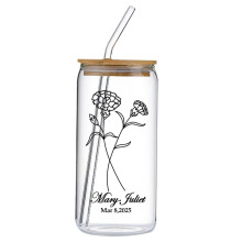 Carafe de chevet en verre avec couvercle et paille (1 pièce)
