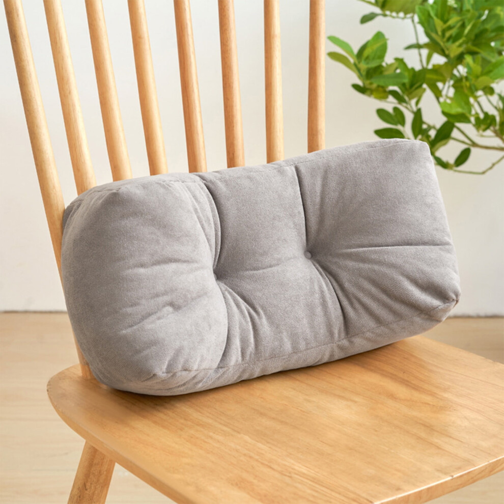 Lumbar Support Pillow Gray 14x8 Inch Thickened Waist Cushion