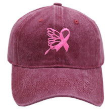 Unisex nastaviteľná baseballová čiapka Pink Ribbon s vínovou stuhou