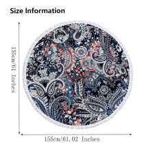 Rond strandhanddoek van microvezel met print, sneldrogend.
