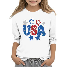 T-shirts enfants à manches 3/4 et col rond, imprimé du 4 juillet