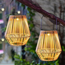 IP65 Solar Garden Lamp Outdoor Rattan Design 1 Pack