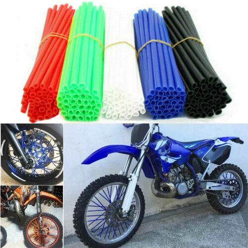 Motorcycle Spoke Covers Plastic Universal 72 pcs White 1
