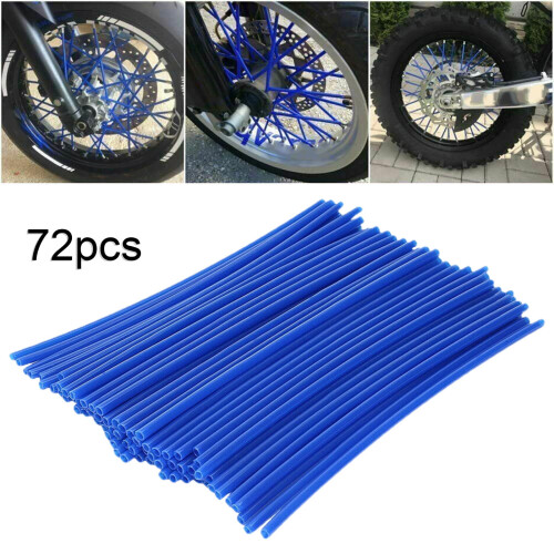 Motorcycle Spoke Covers Plastic Universal 72 pcs White 2