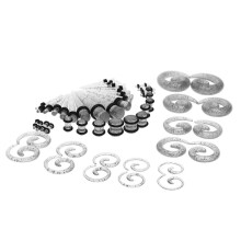 Kit d'étirage de calibres coniques en spirale 54 pièces 14G-00G