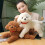 Peluche cane Teddy, morbido e realistico, bianco, taglia L 1