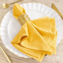 Green Easter Cloth Napkins Linen Cotton Set of 6