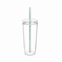 Gobelet à café en verre de 600 ml (24 oz) avec couvercle et paille