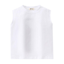 Kids Tank Top Round Neck Sleeveless Solid Summer Top