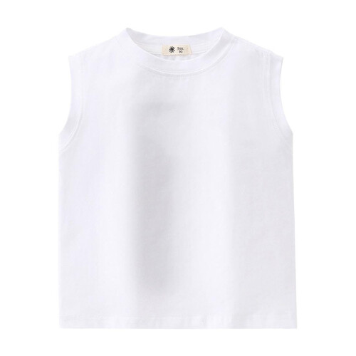 Kids Tank Top Round Neck Sleeveless Solid Summer Top