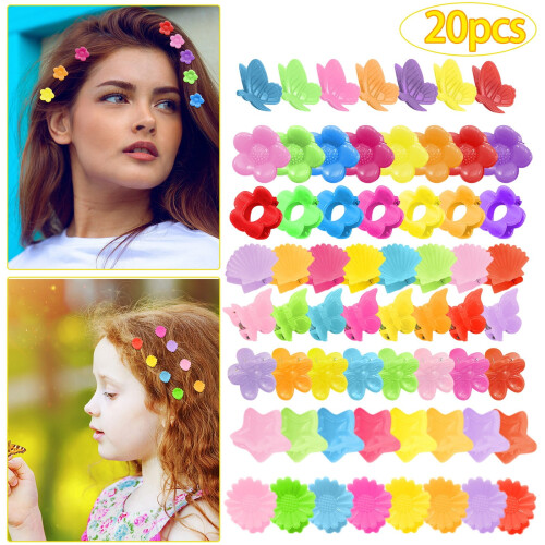 Mini Plastic Hair Clips Chrysanthemum Design 20 pcs 2