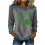 Dame sweatshirt med Shamrock-kunsttryk, grøn 1