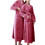 Women's Terry Cloth Bathrobe Soft Warm Double-Faced with 1