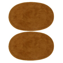 Sew-On Oval Elbow/Knee Patches for Jeans Repair Camel 1 Pair