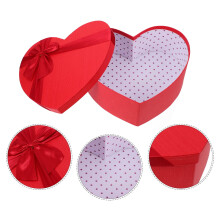 Scatola regalo a forma di cuore in carta rossa, 1 pezzo, 26,9 x 21,1 x 10,4 cm