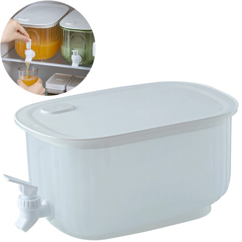 Brocca in vetro per acqua fredda con coperchio e rubinetto, 2,5 litri