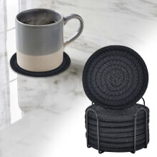 Ronde, gevlochten katoenen placemats (4 stuks)