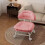 Plastic Backrest Swivel Stool with Wheels 50x35x32cm Orange 5