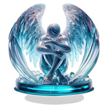 Angel Wing Cross Statue Transparent Acrylic 1pc