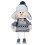 Snowman plush doll blue knit winter decor handmade 1
